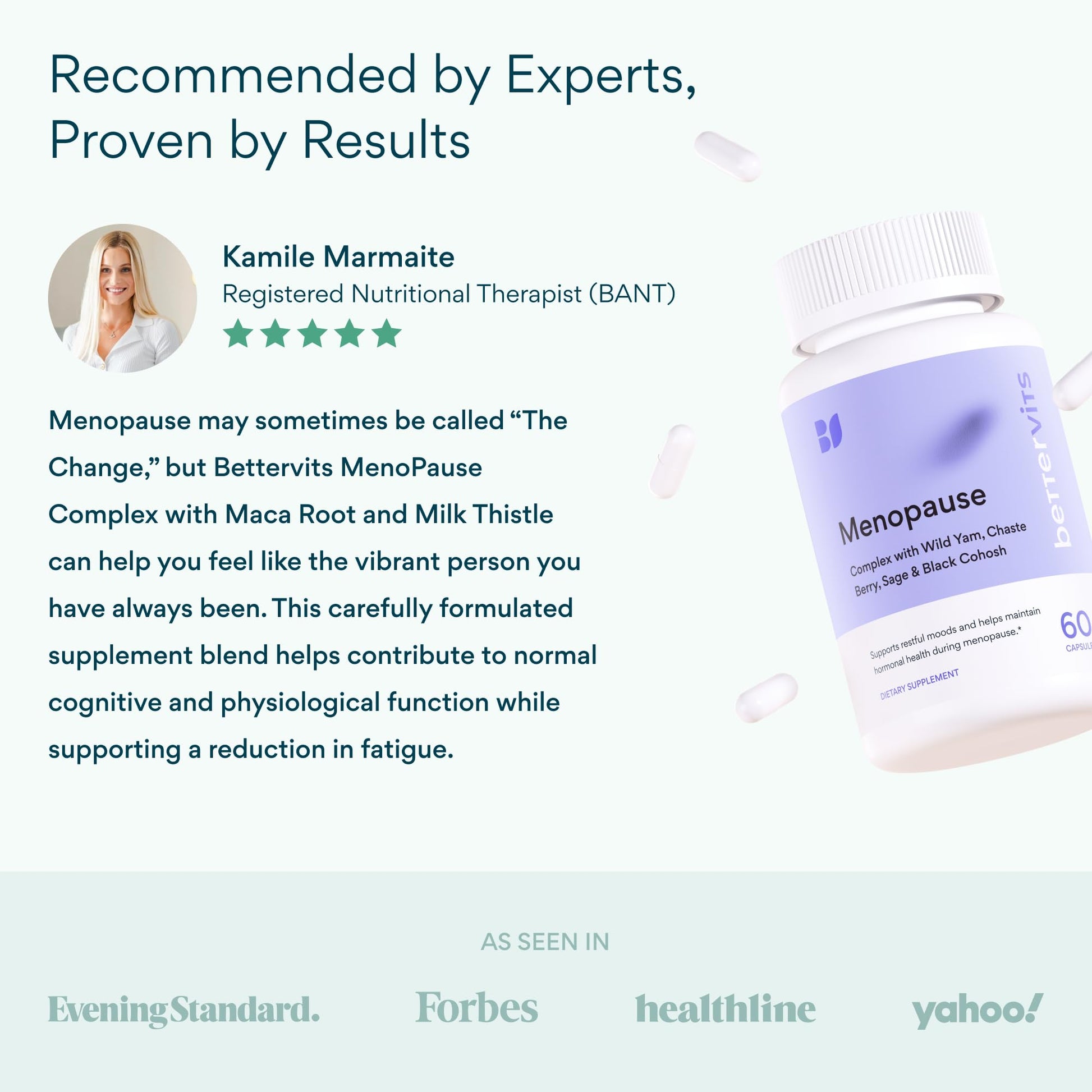 Bettervits Menopause Supplements for Women with Ashwagandha and Zinc | Hormone Balance Support with Vitamins D3 B6 B12 for Hot Flashes | Perimenopause Supplements for Monthly Wellness - 60 Capsules BettervitsAu supplements