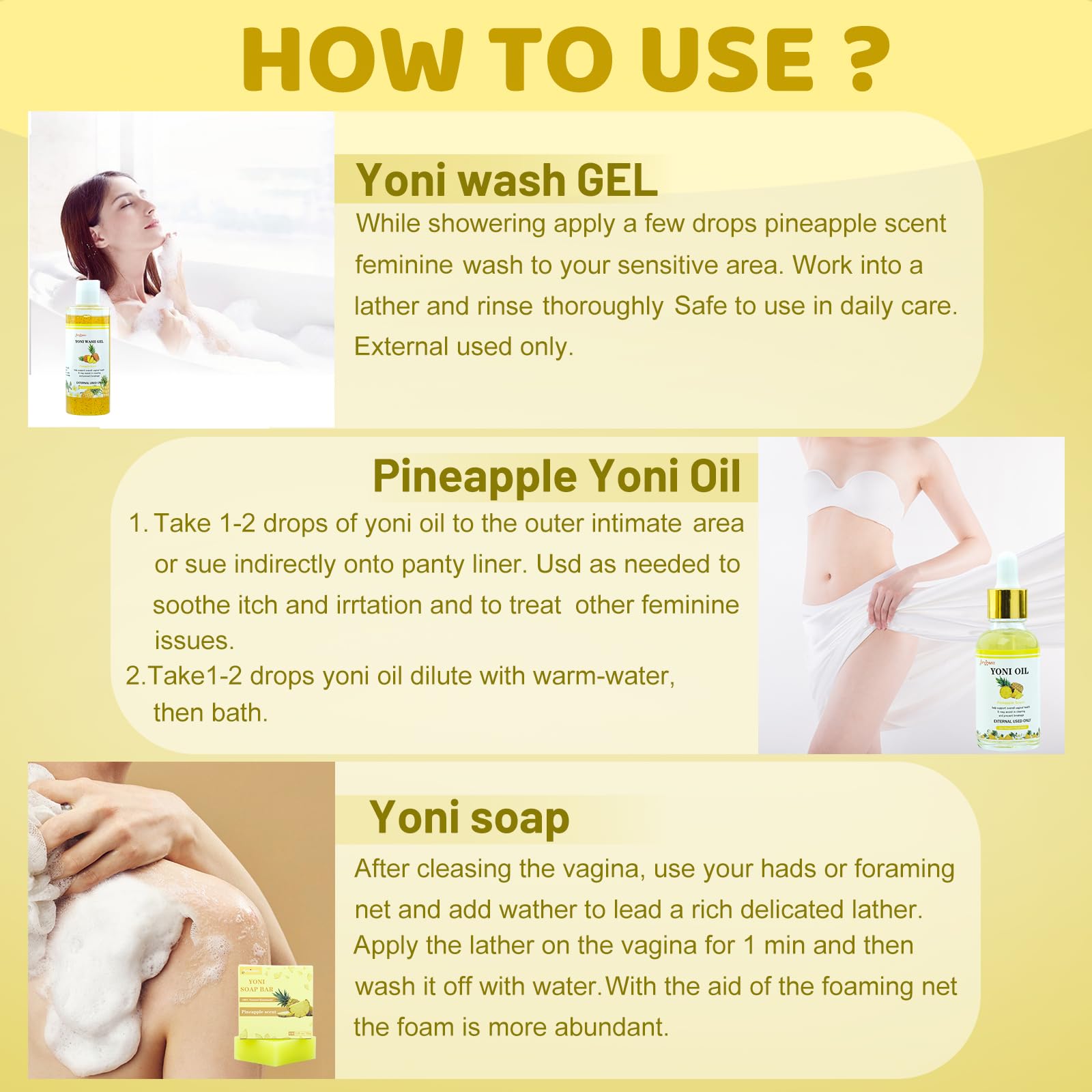 Yoni Wash Yoni Oil Yoni Bar Soap, Women ph Balance, Feminine Wash for Women Remove Odor Moisturizing forvirnessAu supplements
