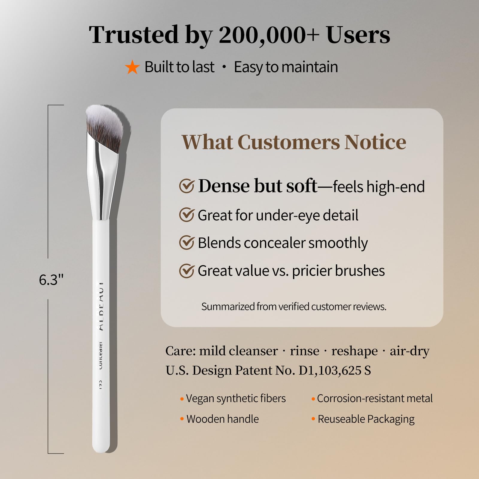 Albeaut Concealer Brush, Angled Under Eye Makeup Small Foundation Precision Face Blending Brush (193 concealer brush) ALBEAUTAu supplements