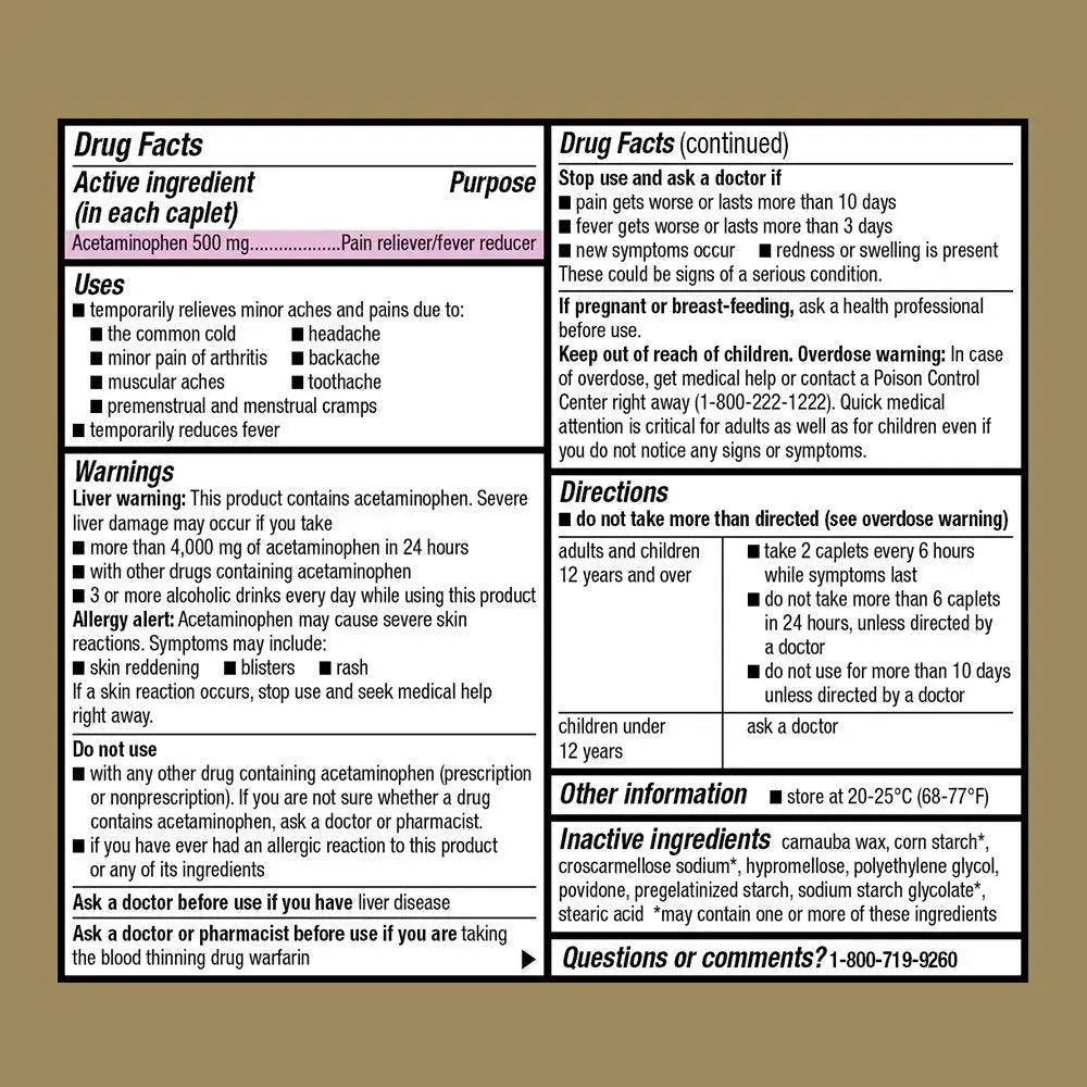 GoodSense Extra Strength 500mg Acetaminophen Caplets 50 Count & Nexcare Flexible Clear 1 Inch x 10 Yard Waterproof Transparent Tape 1 Roll GoodSenseAu supplements