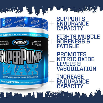 Gaspari Nutrition SuperPump Max Blue Raspberry Ice - 1.41 lbs Gaspari NutritionUS supplements