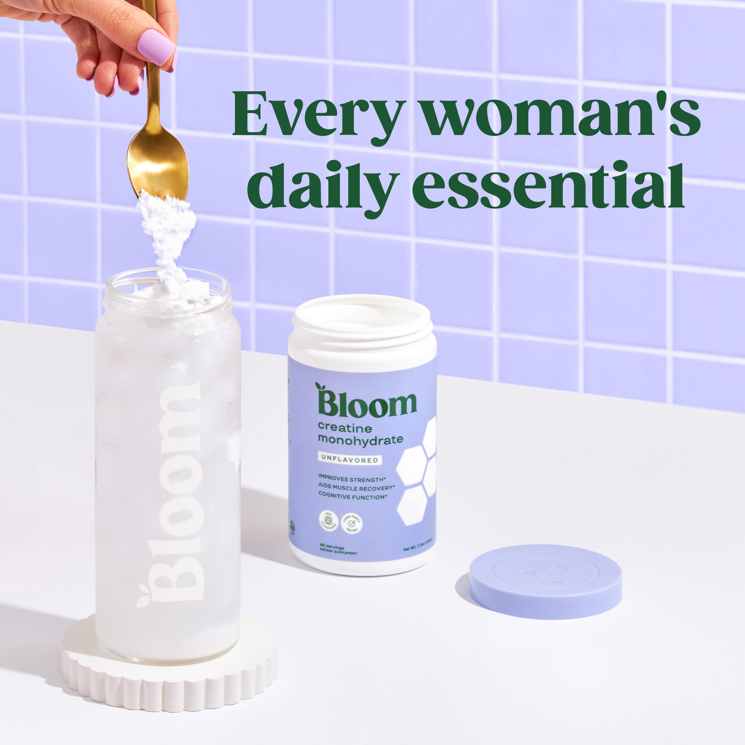 Bloom Nutrition Creatine Monohydrate Powder, 5g Micronized Creatine per Serving, Supports Muscle Recovery, Strength, Endurance, Pre or Post Workout, Gluten Free, Non GMO, Unflavored, 40 SVG, 7.3 oz Bloom NutritionAu supplements