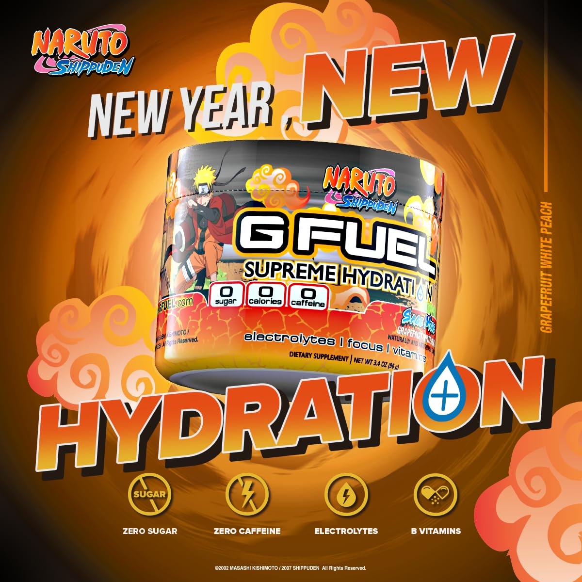 G Fuel Naruto Sage Mode Electrolytes Powder, Water Mix for Hydration, Energy and Focus G fuelAu supplements