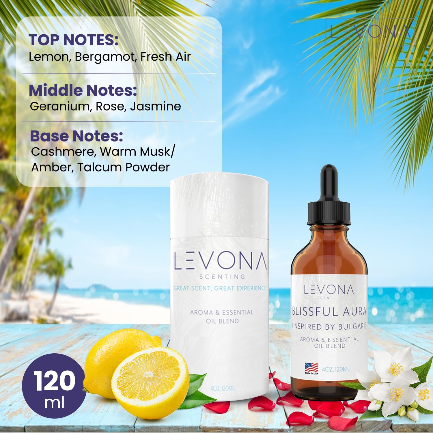 Levona Scent Essential Oils for Diffuser: Blissful Aura Inspired by Bulgari with Notes of Amber LEVONA SCENTAu supplements