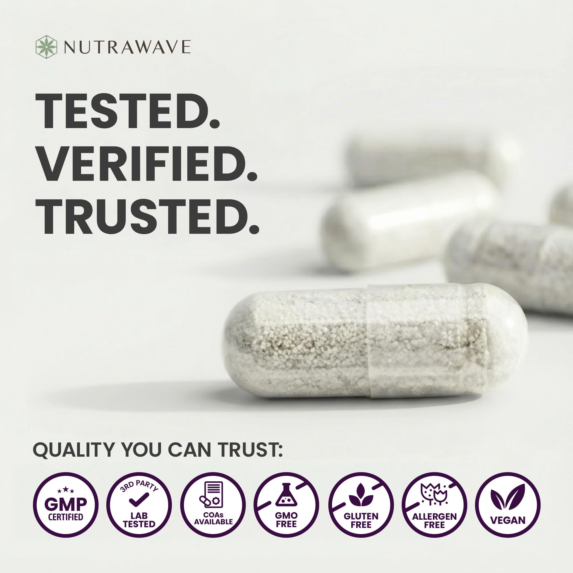 Nutrawave 50 Billion Probiotics for Women & Men, 15 Strains Active Culture. Relieves Bloating & Constipation, Improved Digestion & Gut Health Supplement, Vegan. 60 Powerful Small Capsules. Nutra WaveAu supplements