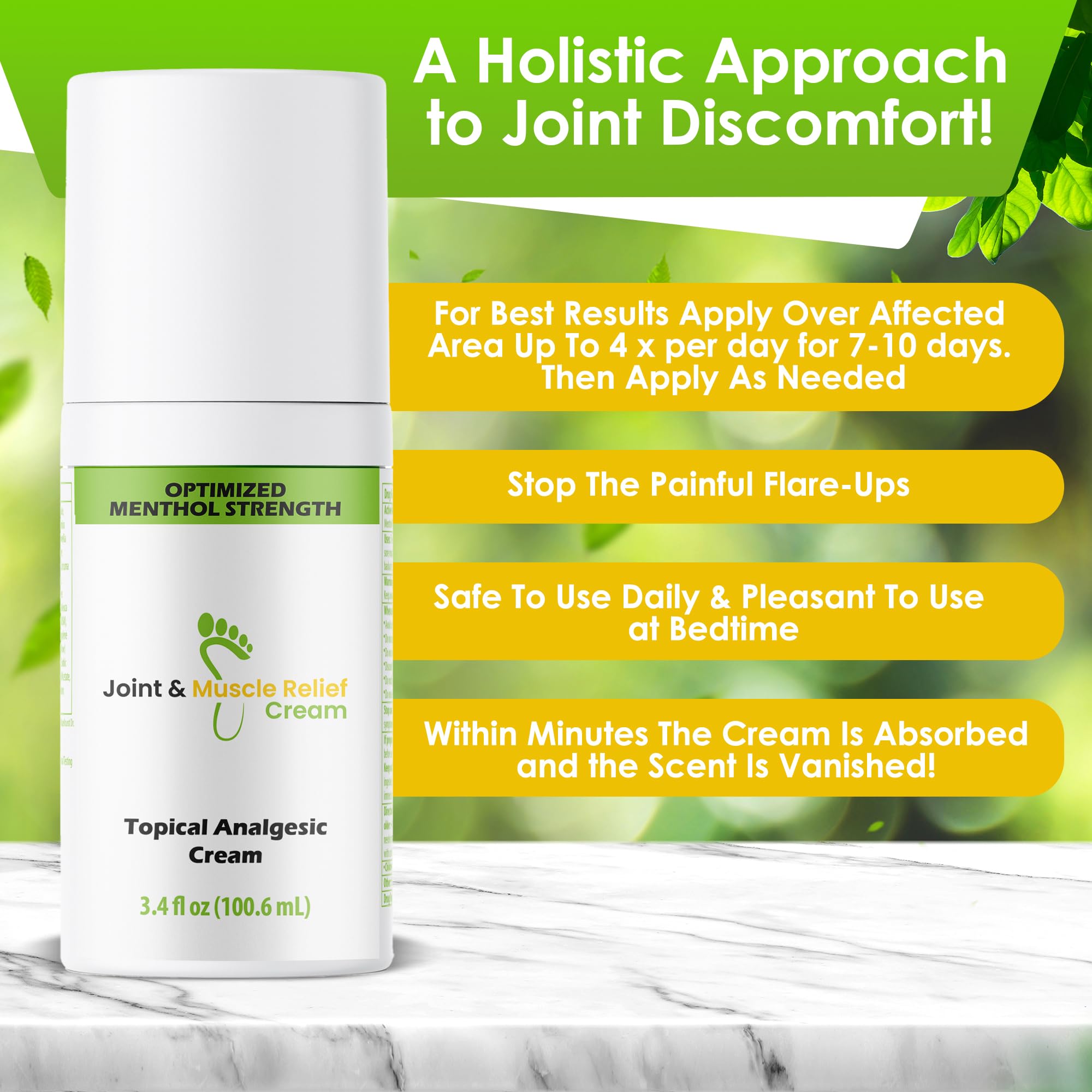 Gout and You Extra Strength Optimized Menthol Joint Discomfort Relief Cream for Joint Flare-Ups, Tendon, Muscle Ache - Fast Acting Joint Discomfort Relieving Rub with 19 Ingredients Gout and YouAu supplements