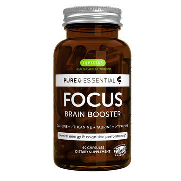 Igennus Focus - Nootropic with 200mg Natural Caffeine, Methylated B Vitamins, L-Theanine, Taurine, L-Tyrosine, Clean Energy, Brain Booster & Cognitive Performance, Non Jittery, 60 Capsules Igennus Healthcare NutritionAu supplements