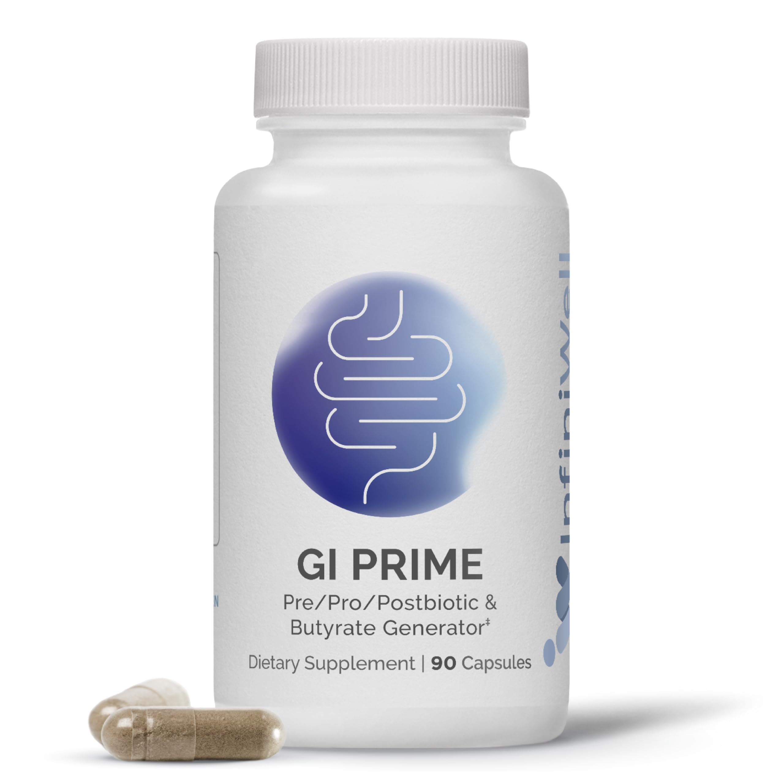 InfiniWell GI Prime - Pre, Post & Probiotics for Digestive Health - Aid Immune Function & Support The Gut-Brain Axis - with Bacillus Probiotics for Women & Men (90 Capsules) InfiniWellAu supplements