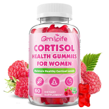 Cortisol Gummies for Women, Cortisol Supplements Gummies with Magnesium Ashwagandha Rhodiola Rosea and L-theanine Complex for Relaxation and Focus, Zzz Support, Raspberry Flavor, 60 Count GrnLifeAu supplements