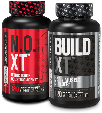 Jacked Factory Muscle Builder Supplement Stack - Build-XT Muscle Builder & N.O. XT Nitric Jacked FactoryUS supplements