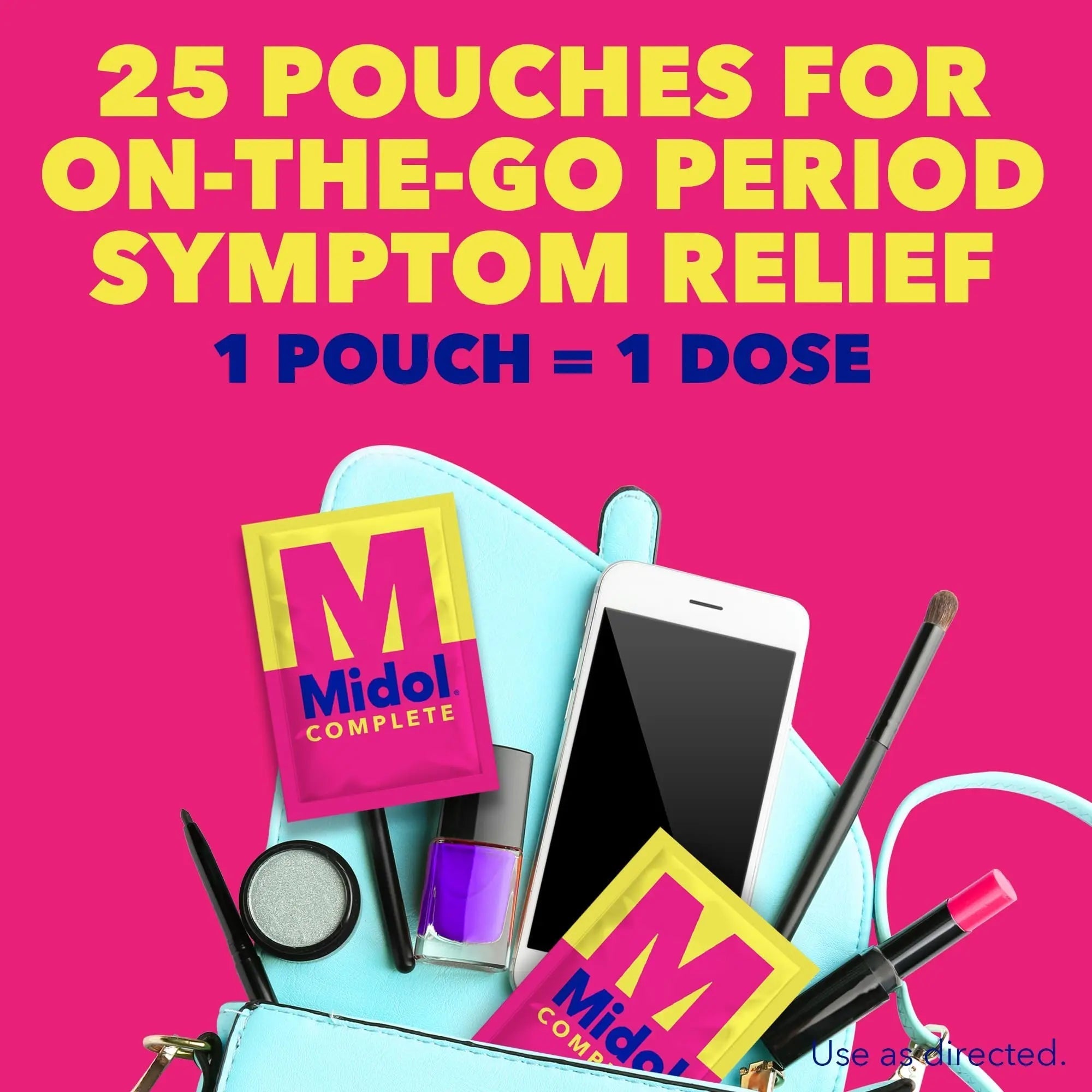 Midol Woman-on-The-Go Period Essentials Complete On The Go Menstrual Pain Relief Caplets, 50ct (25 Pouches of 2) & U by Kotex Balance Ultra Thin Pads Regular Absorbency 50ct MidolAu supplements