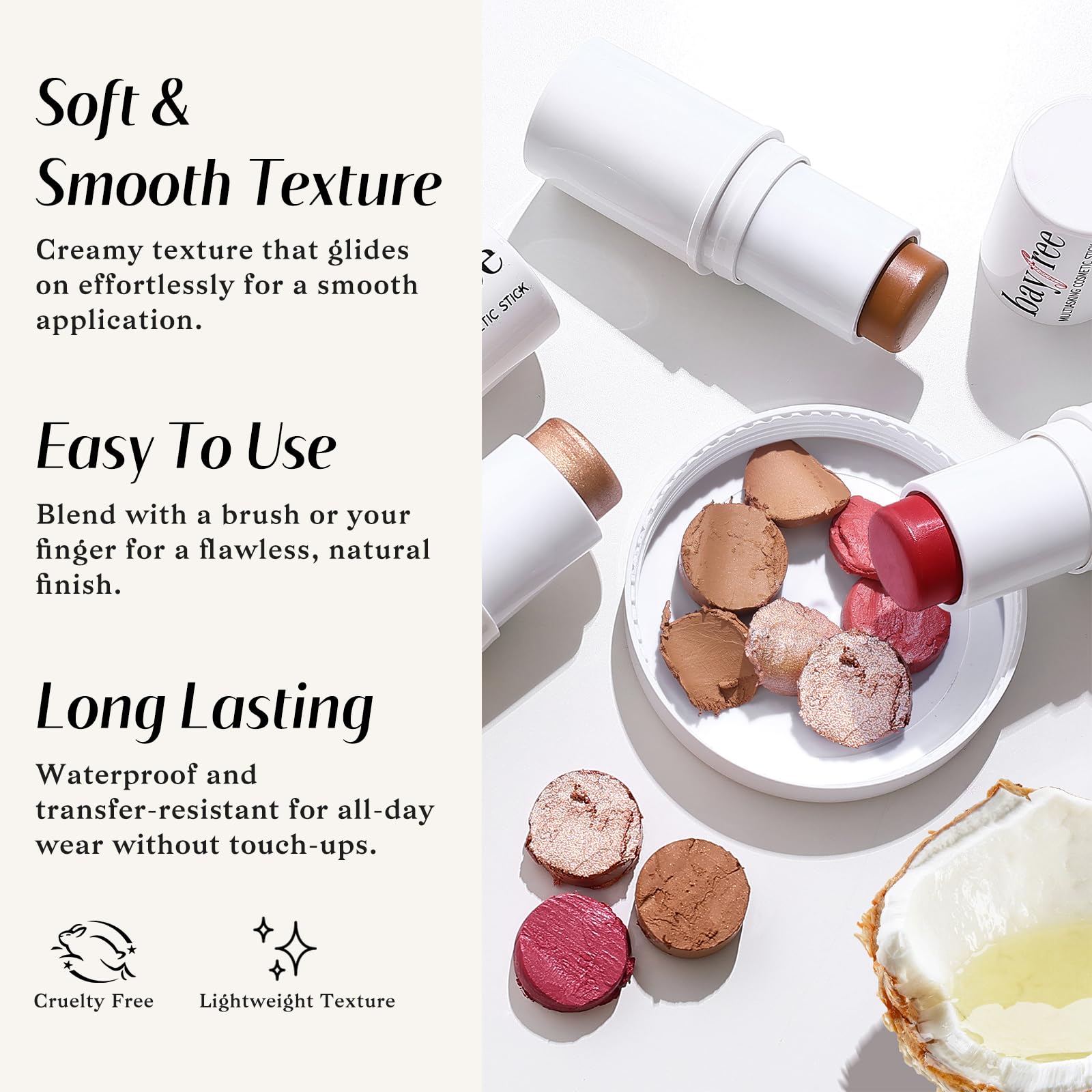 KIMUSE Face Sticks Trio, Cream Blush Stick & Highlighter Stick & Contour Stick for Sculpt the Cheeks, Long Lasting Cream Contour Stick Trio for Face Makeup, with Brush KIMUSEAu supplements