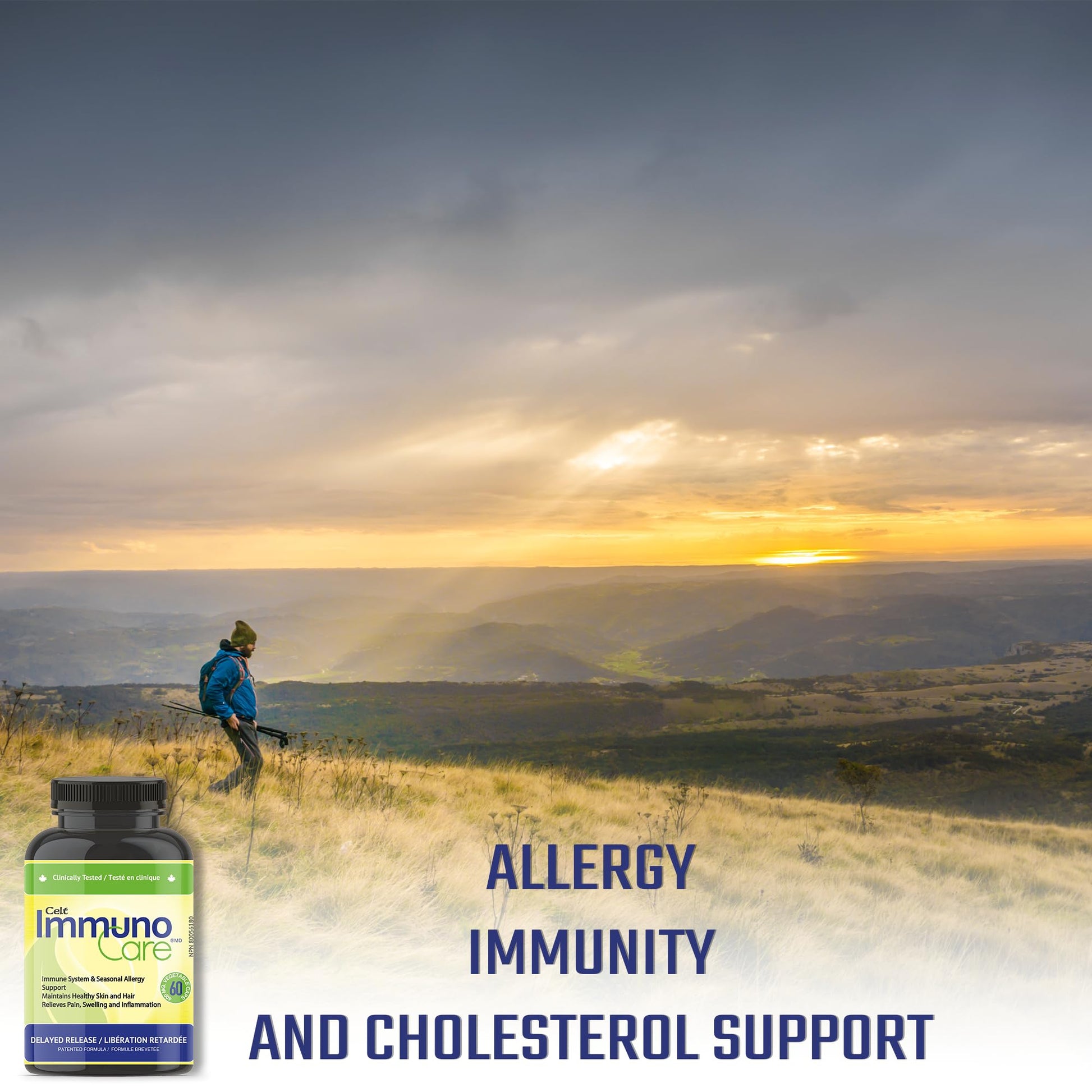 Celt Immunocare 60 v-caps - Potent Seasonal Allergy Blend - Adult Immunity Support - Cholesterol Modulator - Plant Sterols Ultra Strength - 7 Key Immunity Enhancing Ingredients Celt Immuno-CareAu supplements