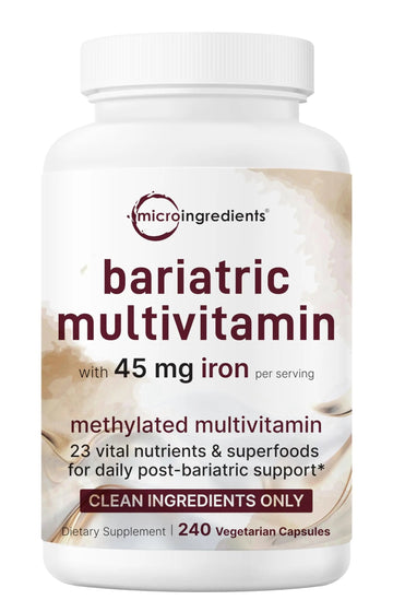 Micro Ingredients Methylated Bariatric Multivitamin with 45mg Iron, 240 Veggie Capsules | 23-in-1 Essential Vitamins with D3, K2, Zinc & More | Micro IngredientsAu supplements