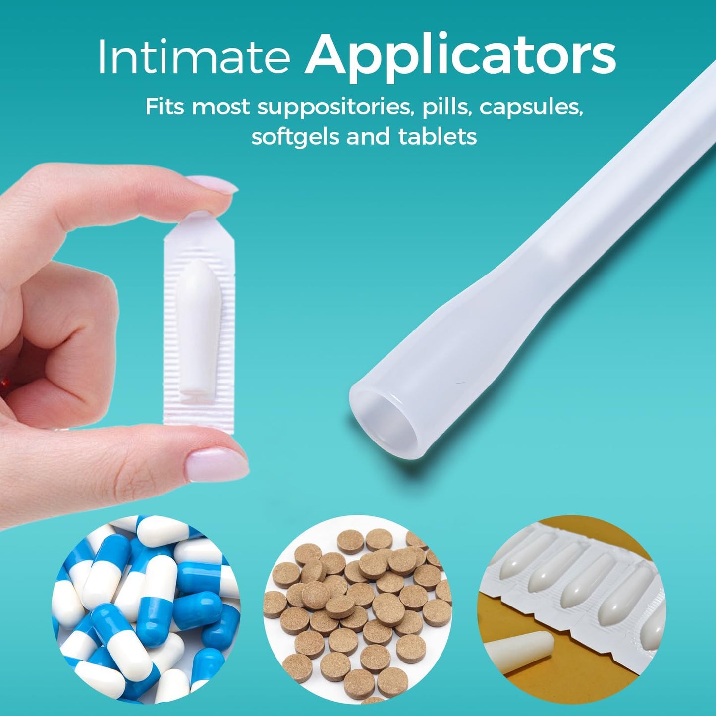 Dizzily 30 Pack Disposable Vaginal Suppository Applicators for Women, Individually Wrapped, Hygienic - Fits Most Boric Acid Suppositories, Pills, Tablet, Cap-sules and Feminine Care Applicator DizzilyUS supplements