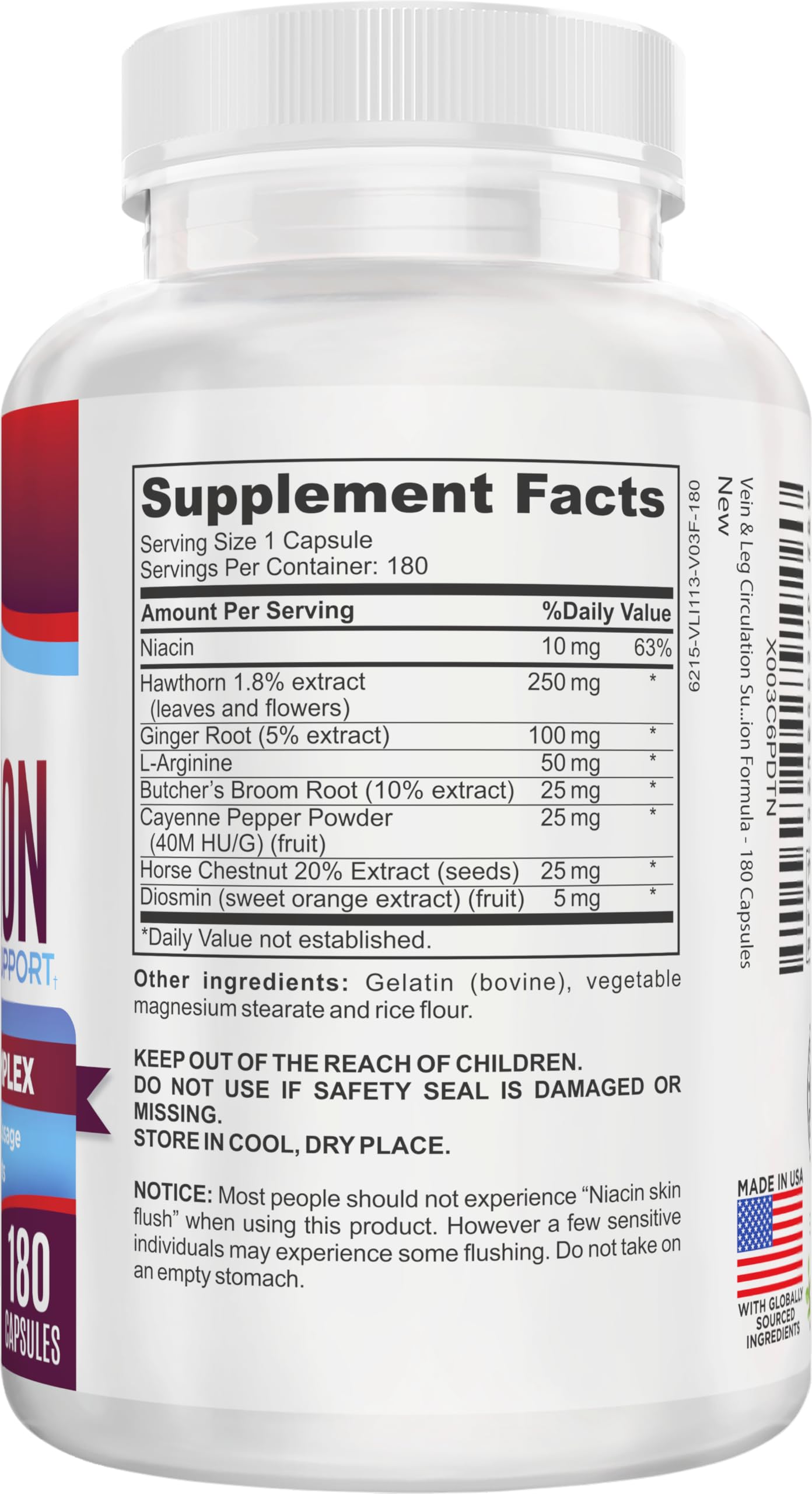 Vein & Leg Circulation (2-Month) Support Supplement with 8 Active Ingredients in 1 Formula | Leg + Vein | Blood Circulation Support Supplements | 60-Day Bulk Supply | 180 Capsules Elevate Recovery SupplementsAu supplements