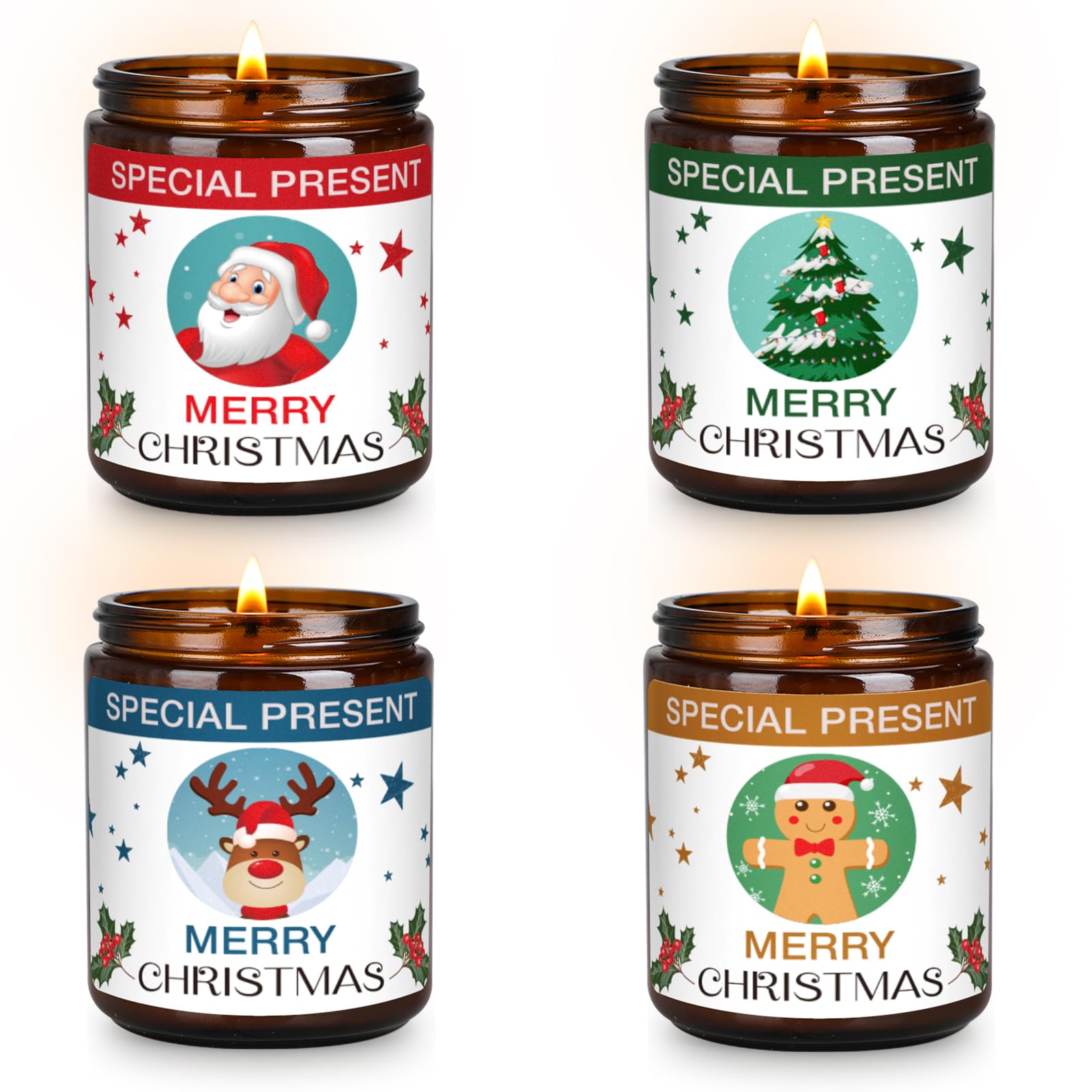 Christmas Candle Set Scented Candle Gift Set, 4 Pack 28 oz Christmas Scented Candles Over 180 Hours YINUO LIGHTAu supplements