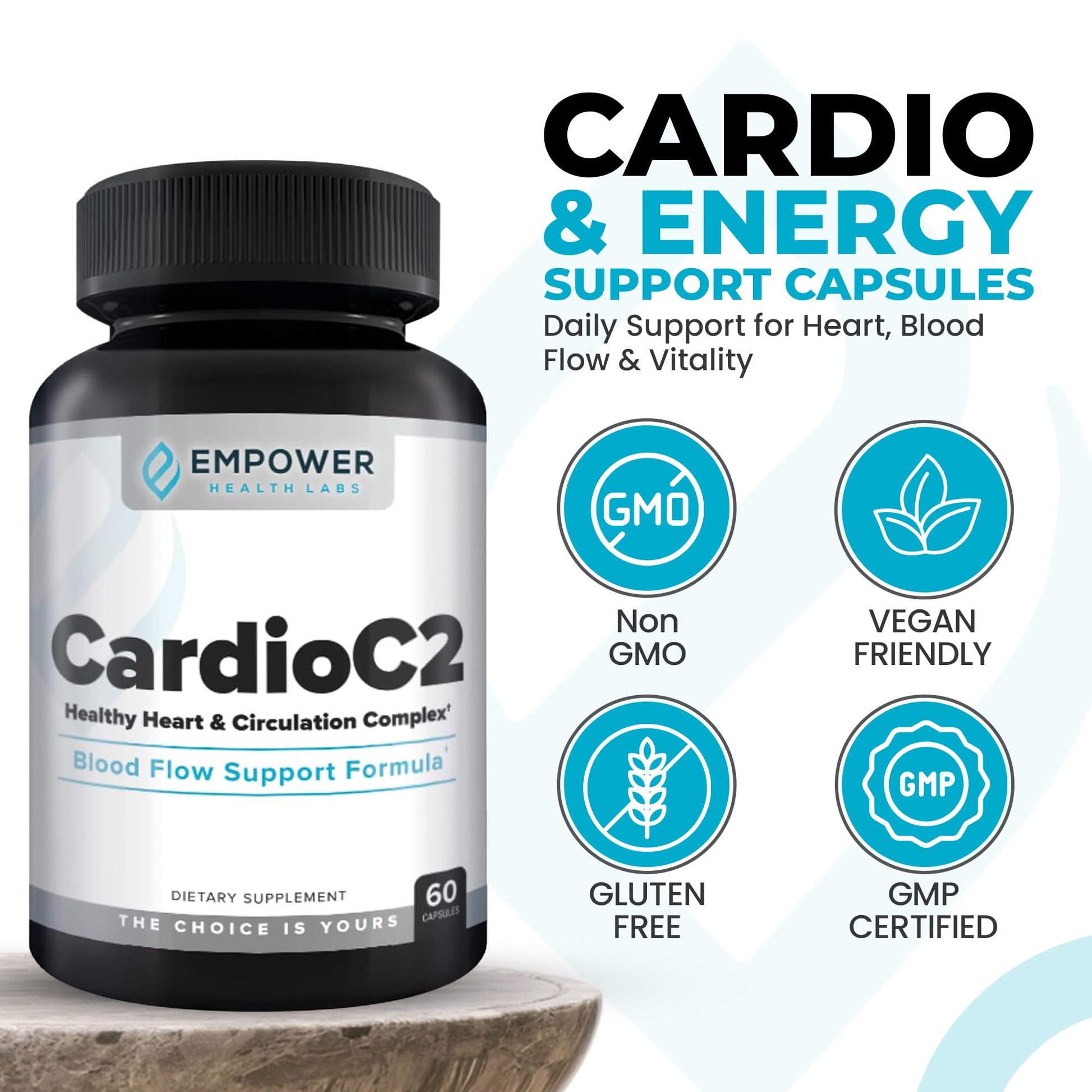 Empower Health Labs CardioC2 Circulation & Energy Support – Doctor-Formulated Blend with Beet Root, Black Garlic, Hawthorn & CoQ10 – Supports Healthy Blood Flow, Energy & Clarity – 60 Capsules Empower Health LabsAu supplements