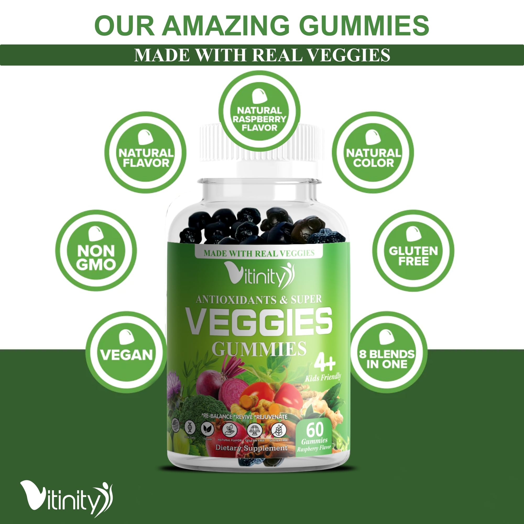 VITINITY Made with Real Super Veggies Delicious Gummy Supplement,Men,Women & Kids VITINITYUS supplements