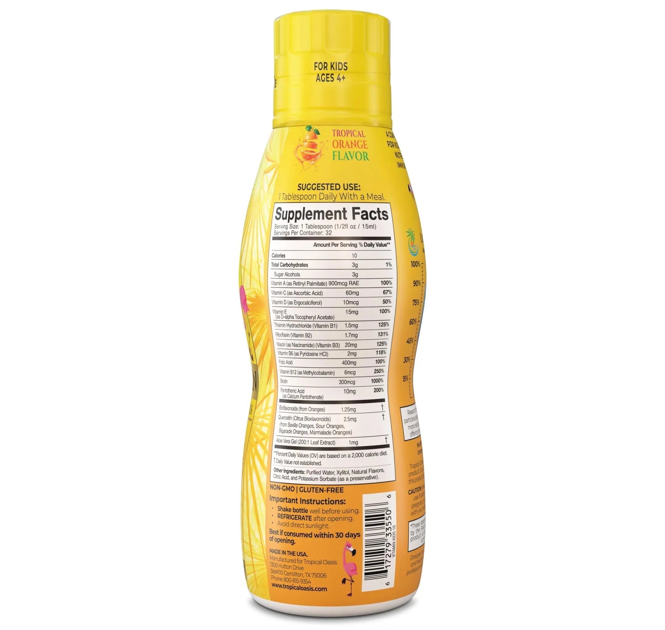 Premium Liquid Multivitamin For Kids | Sugar Free Kids Vitamins | 100% DV of 14 Vitamins for Kids | Multivitamin for Children Ages 4+ | Tropical OasisAu supplements