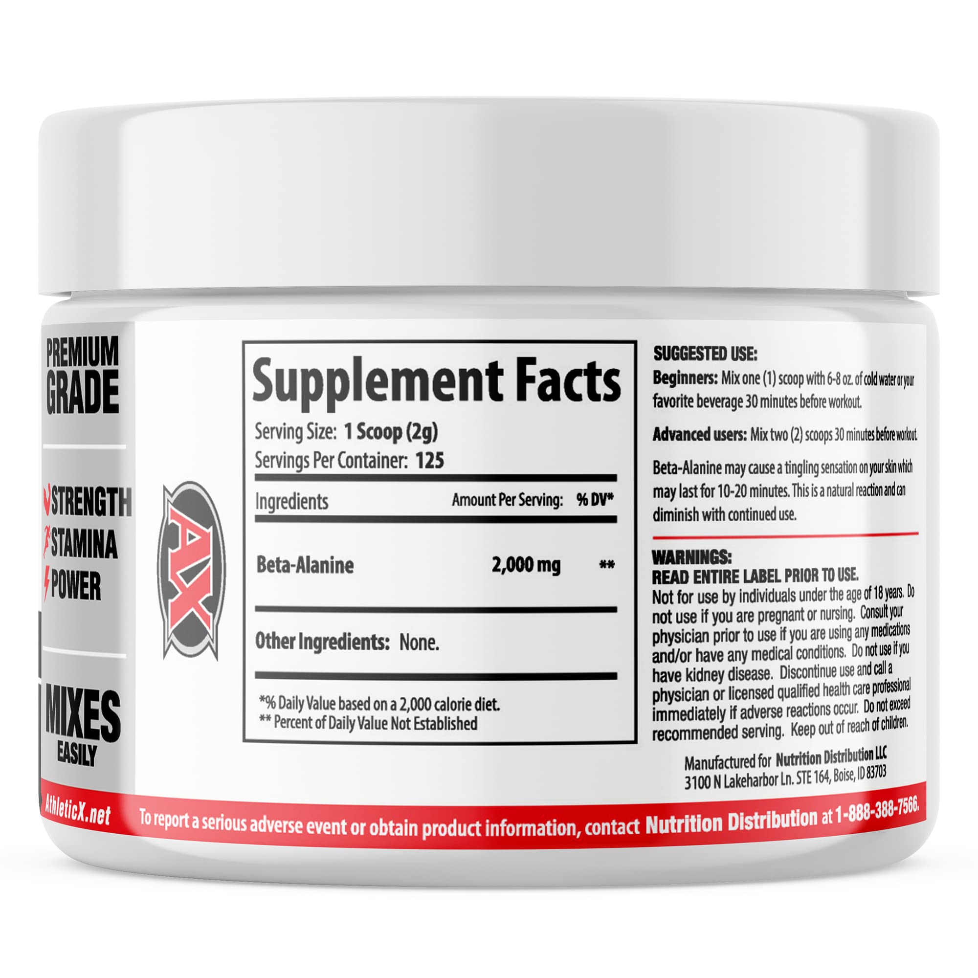 AX Pure Beta Alanine Powder 250 Grams Athletic XtremeAu supplements