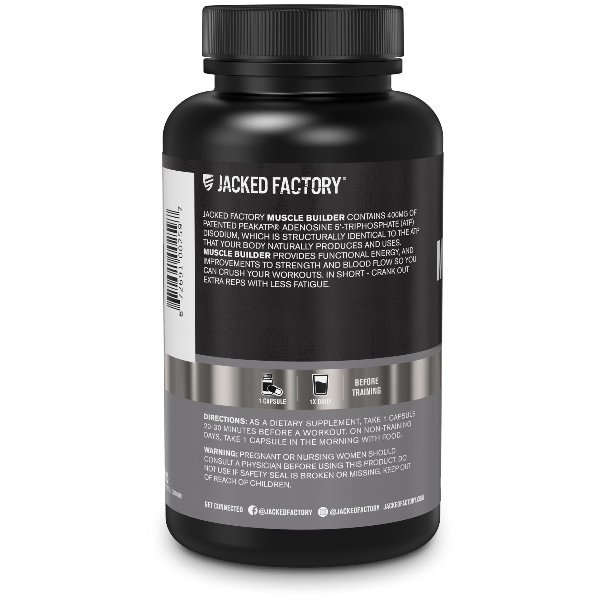 Jacked Factory Essentials Muscle Builder - ATP Muscle Builder for Men with Peak ATP to Support Muscle Gain, Enhance Athletic Performance, & Increase Strength - 30 Capsules Jacked FactoryAu supplements