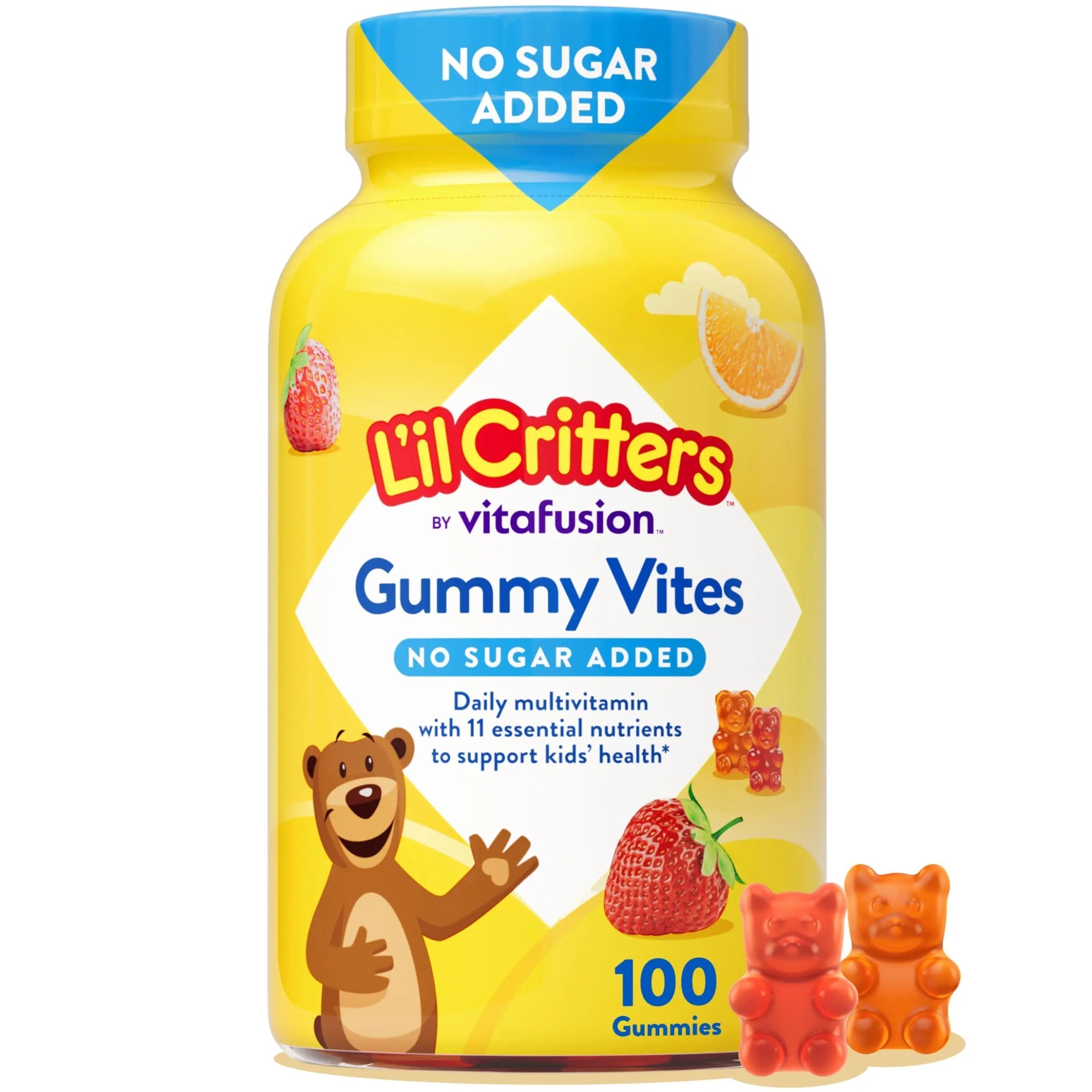 L’il Critters Gummy Vites No Sugar Added Daily Gummy Multivitamin for Ages 2+ Toddlers & Kids, Vitamin C, D3 for Immune Lil CrittersAu supplements