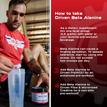 Driven Nutrition Beta Alanine, Unflavored - Preworkout Carnosine Booster for Physical Driven NutritionUS supplements