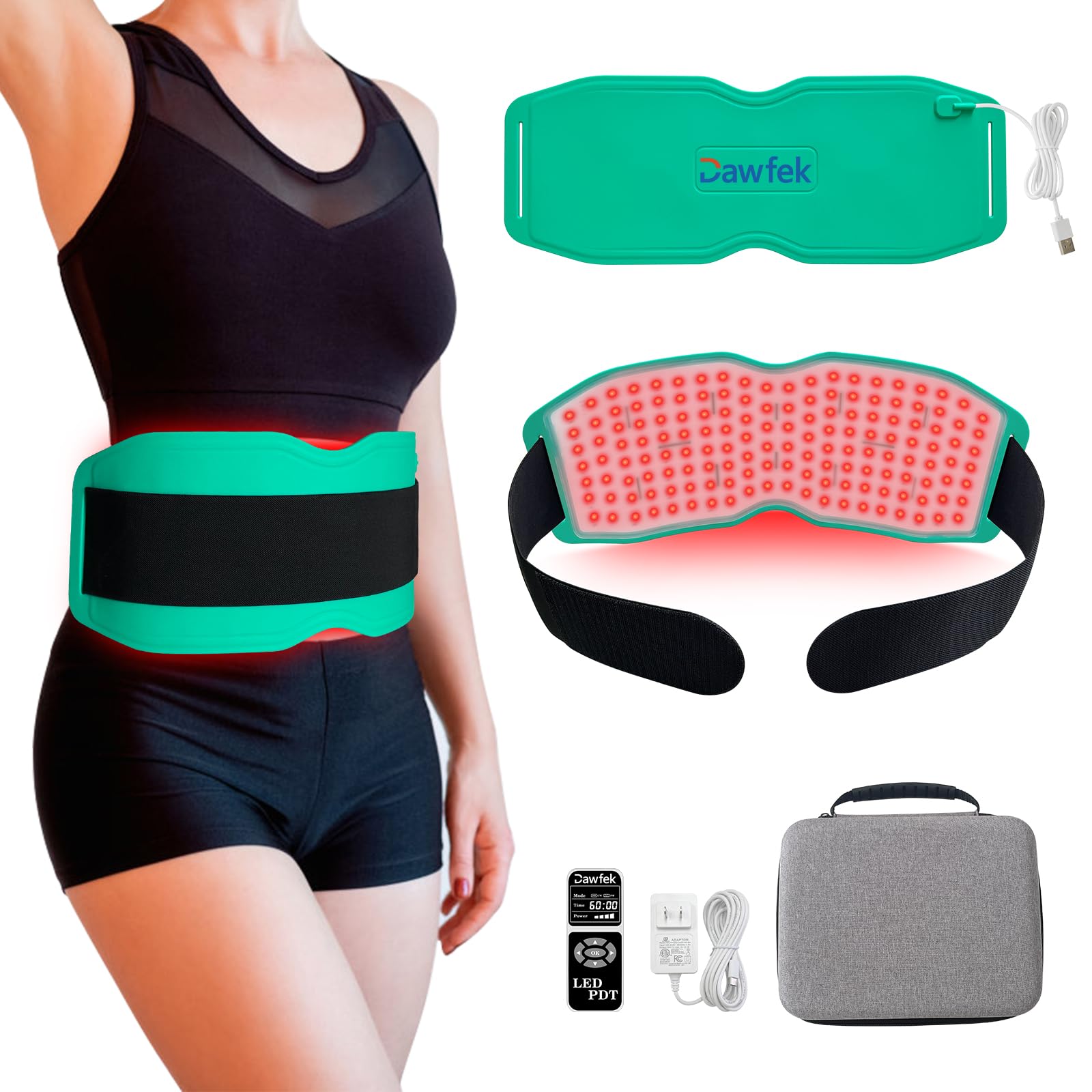 Dawfek Red Light Therapy Belt for Pain Relief Silicone Wearable Near Infrared Light Wrap Deep DawfekAu supplements