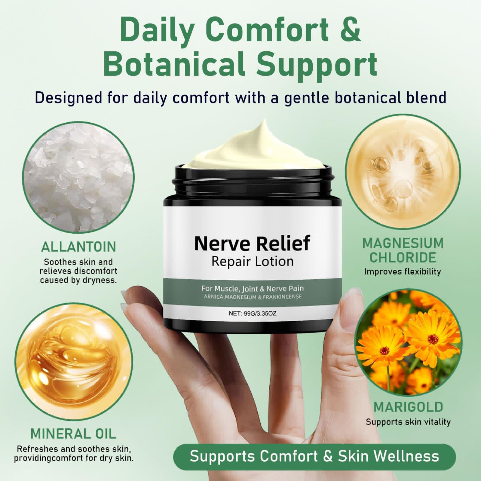 Vincofoo 2PC Nerve Relief Repair Lotion Cream, Neuropathy Lotion with Arnica, Deeply Moisturizes Skin, Keep Soft Smooth, Suitable for Muscle, Lumbar, Neck, Hands and Feet VincofooAu supplements
