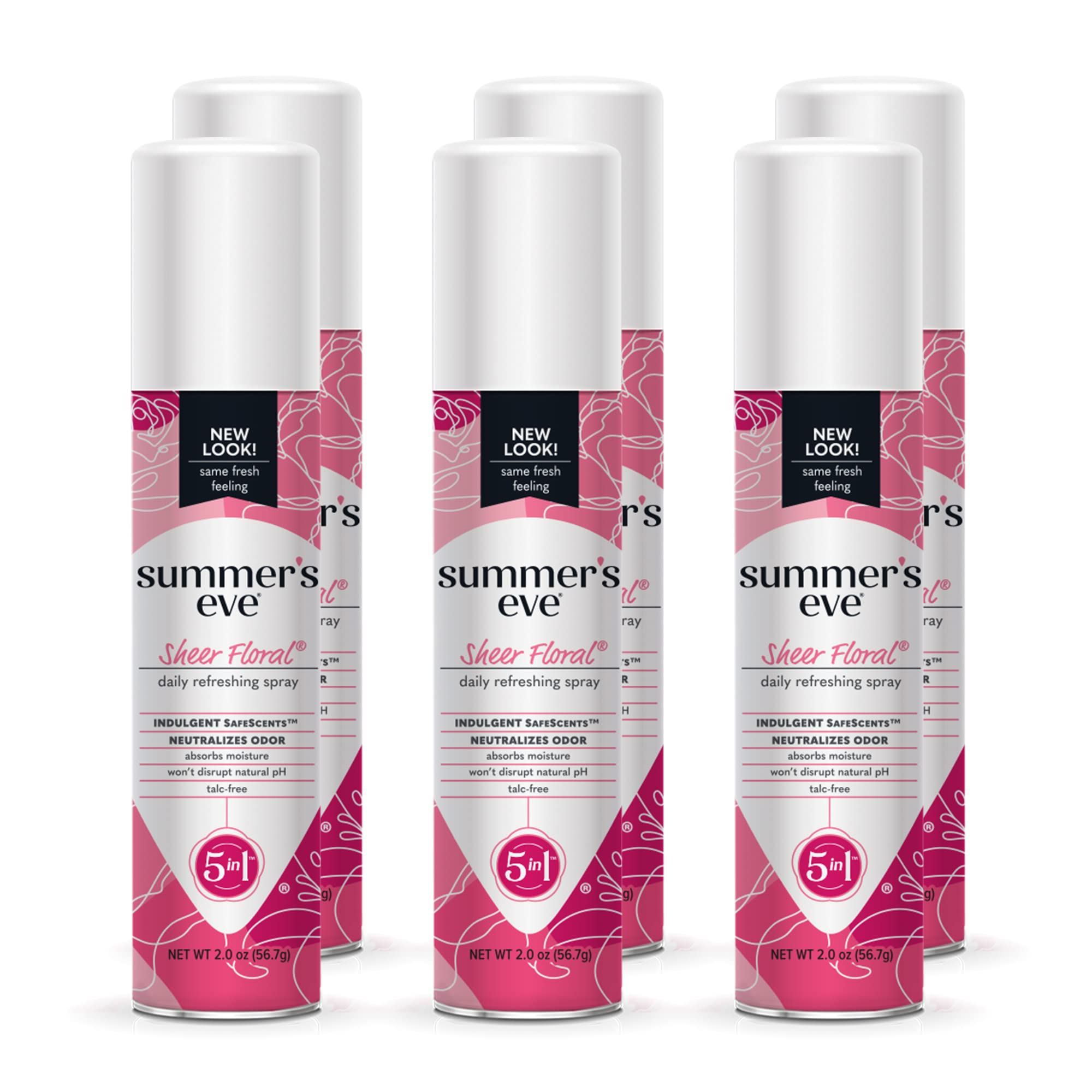 Summer's Eve Freshening Spray | Sheer Floral| 2 oz Size | Pack of 6 | pH Balanced, Dermatologist Summer's EveAu supplements