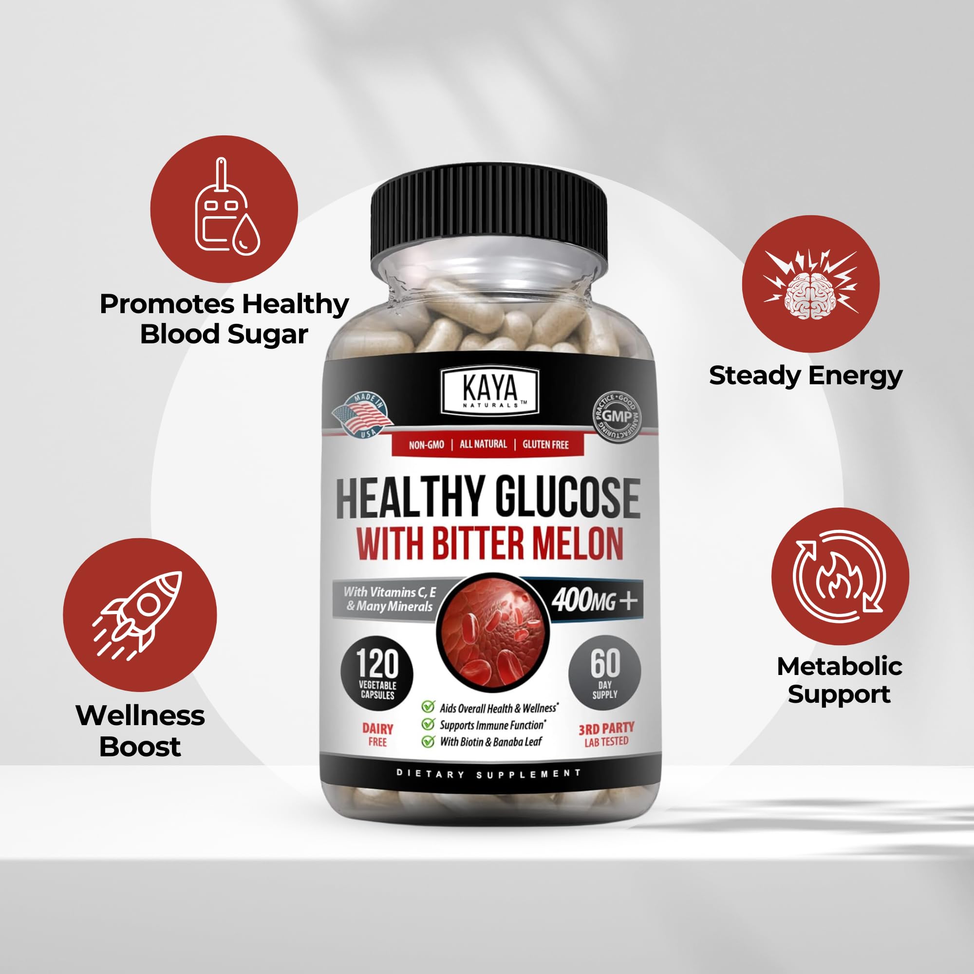 Kaya Naturals Healthy Gluco with Bittermelon Supplement | Support Healthy Levels and Function, 20 Herbs Vitamins and Minerals, Alpha Lipoic Acide, Cinnamon, Vitamin C & E, Non-GMO (120 Count) Kaya NaturalsAu supplements