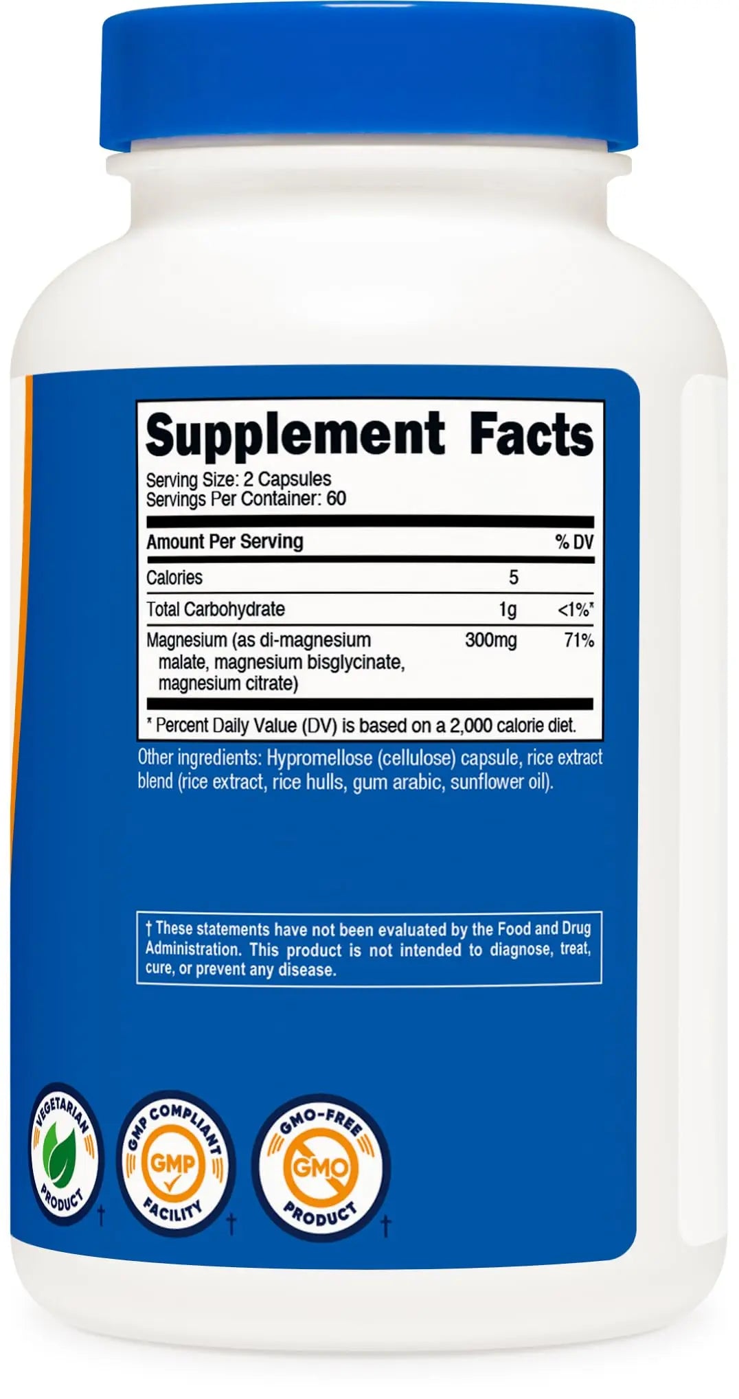 Nutricost Triple Magnesium Complex (300mg, 120 Capsules) - from Di-Magnesium Malate, Bisglycinate and Citrate, 60 Servings Nutricostnz supplements