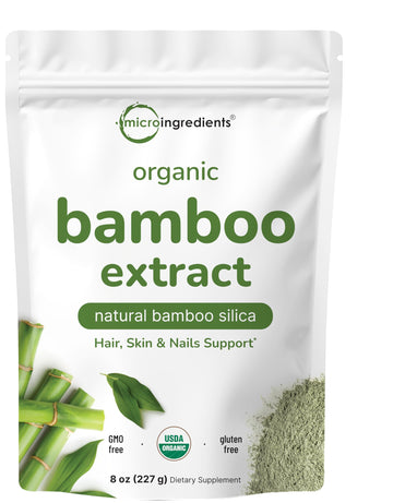 Micro Ingredients Organic Bamboo Extract Powder, 8oz (378 Servings) | Bamboo Plant Silica & Mineral Supplements | Natural Stem & Leaf Extract | Non-GMO, Gluten Free, Vegan Friendly Micro IngredientsAu supplements