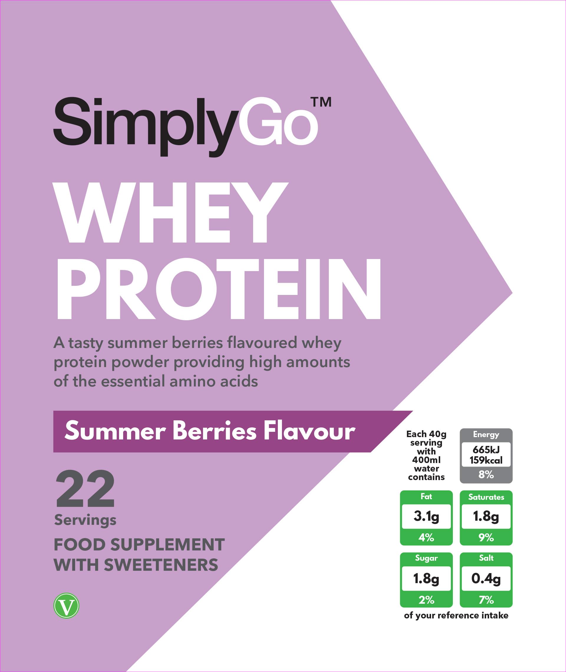 SimplyGo Whey Protein Powder | 900g | Simply Add 30g to Water, Juice or Shakes Simply SupplementsAu supplements