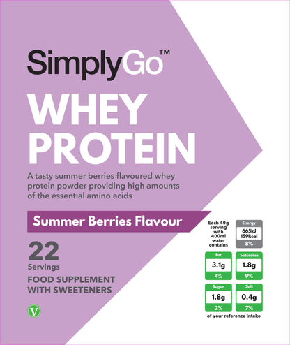 SimplyGo Whey Protein Powder | 900g | Simply Add 30g to Water, Juice or Shakes Simply SupplementsUS supplements