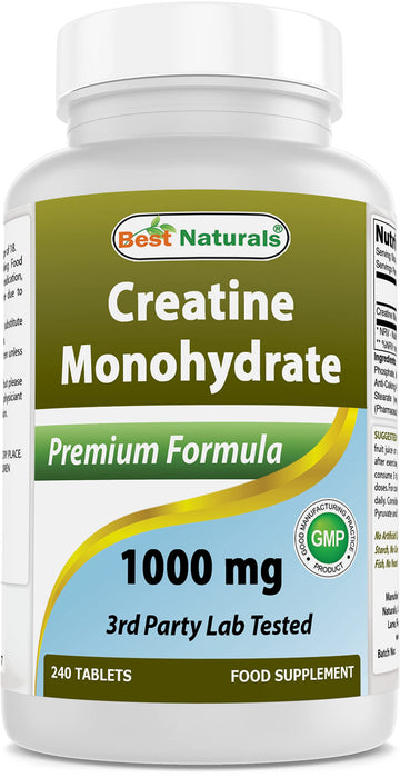 Best Naturals Creatine Monohydrate 1000 mg 240 Tablets Best NaturalsAu supplements