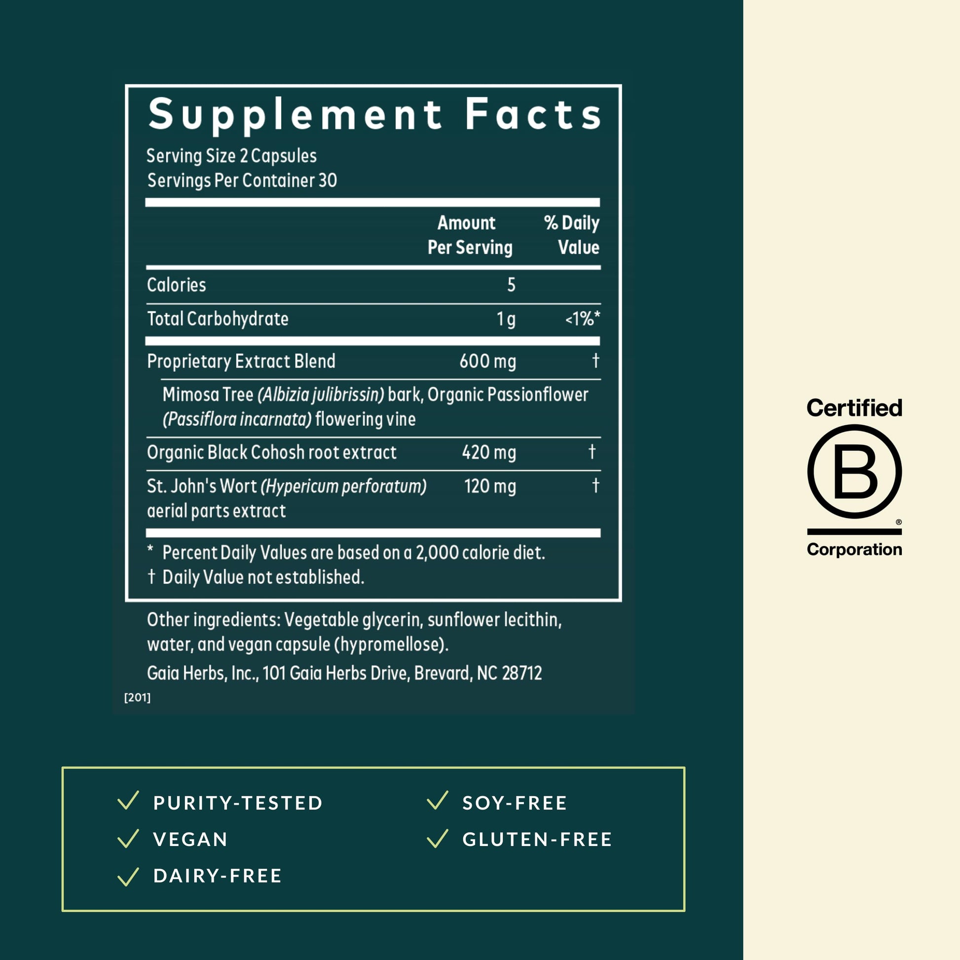 Gaia Herbs Menopause Support Nighttime - Menopause Supplement for Women* - with Black Cohosh, Mimosa, Passionflower & St. John's Wort - 60 Vegan Liquid Phyto-Caps (30 Servings) Gaia HerbsAu supplements
