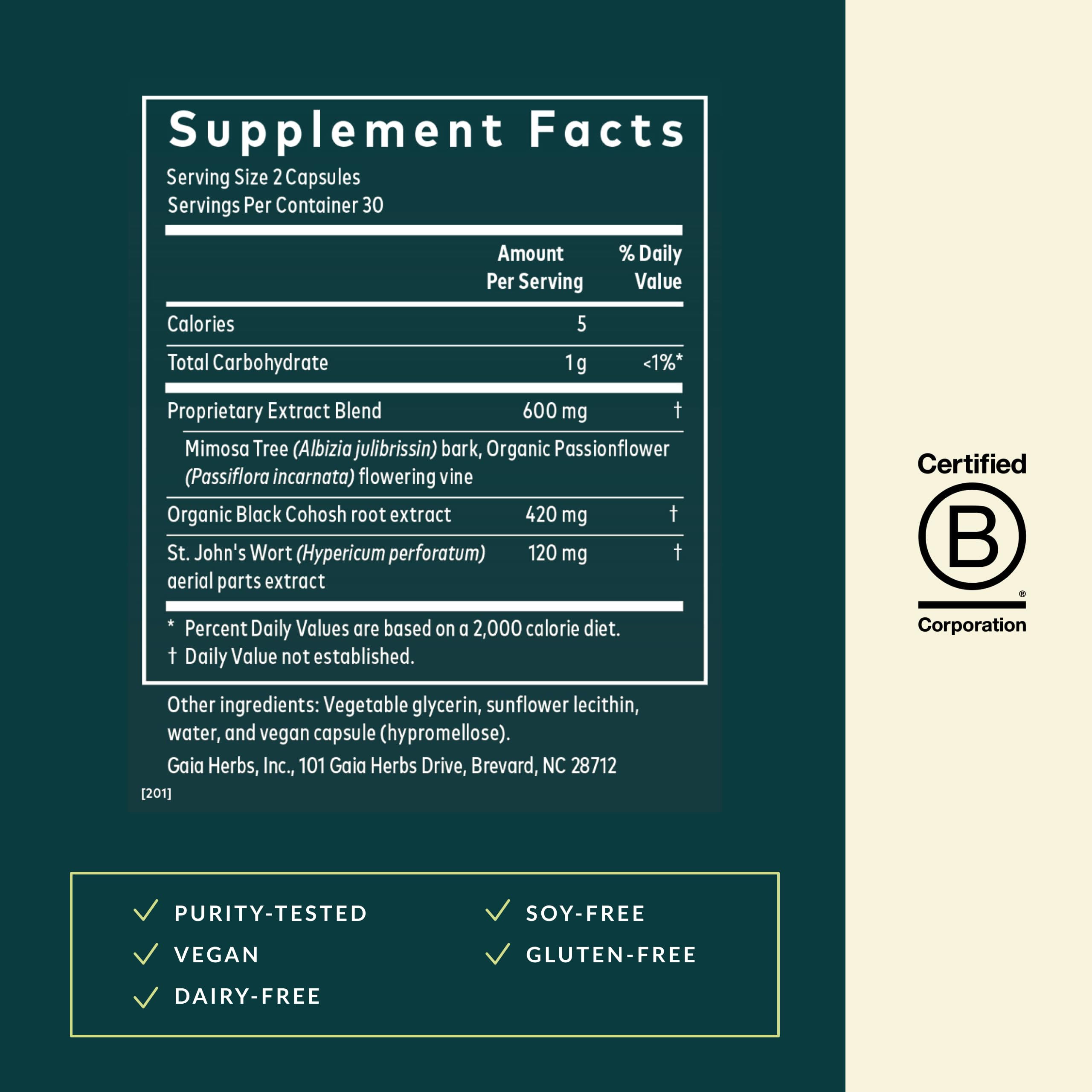 Gaia Herbs Menopause Support Nighttime - Menopause Supplement for Women* - with Black Cohosh, Mimosa, Passionflower & St. John's Wort - 60 Vegan Liquid Phyto-Caps (30 Servings) Gaia HerbsAu supplements
