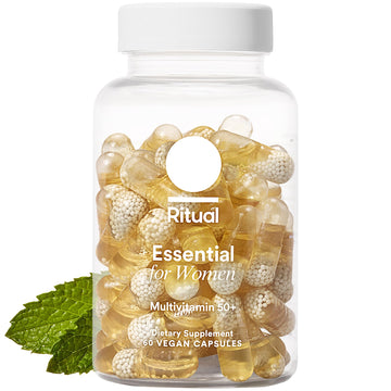 Ritual Multivitamin for Women 50+, Menopause Supplements with Vitamin D3, K2 and Magnesium for Bone Support*, Omega-3 DHA, Vitamin B12, Non-GMO, Mint Essenced, 30 Day Supply, 60 Vegan Capsules RitualUS supplements