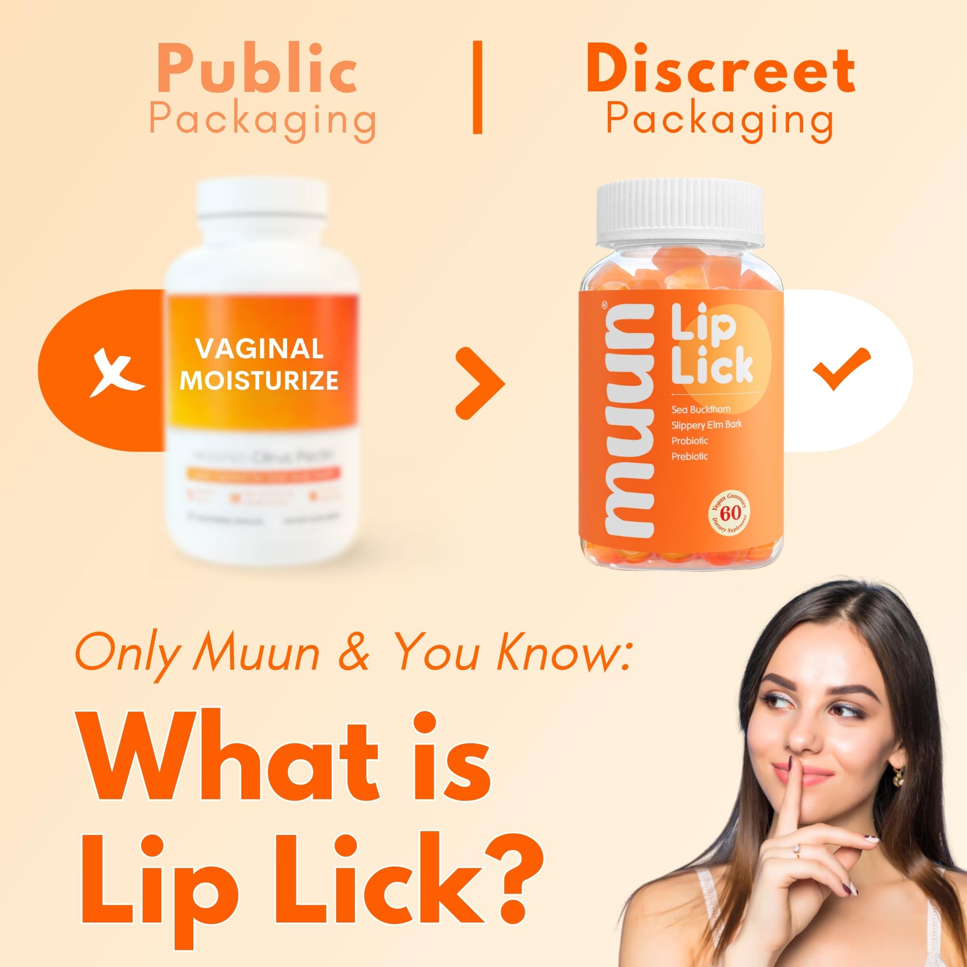 Muun Vaginal Dryness Gummy for Perimenopause Menopause with Slippery Elm Bark, Omega MuunAu supplements