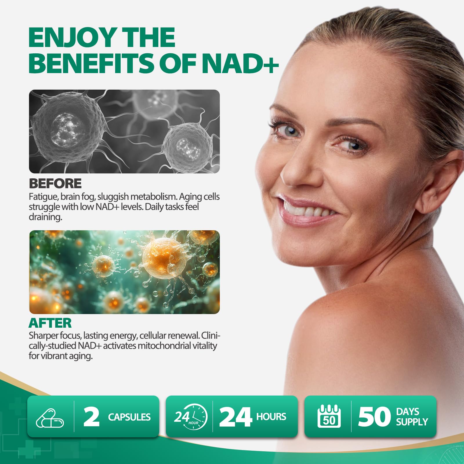BURMINY NAD Supplement, NAD Nicotinamide Riboside Resveratrol 900mg, Liposomal NAD Supplements for Women & Man, High Purity NMNH Supplement Alternative for Anti-Aging, Energy, Focus - 2Pcs BURMINYAu supplements