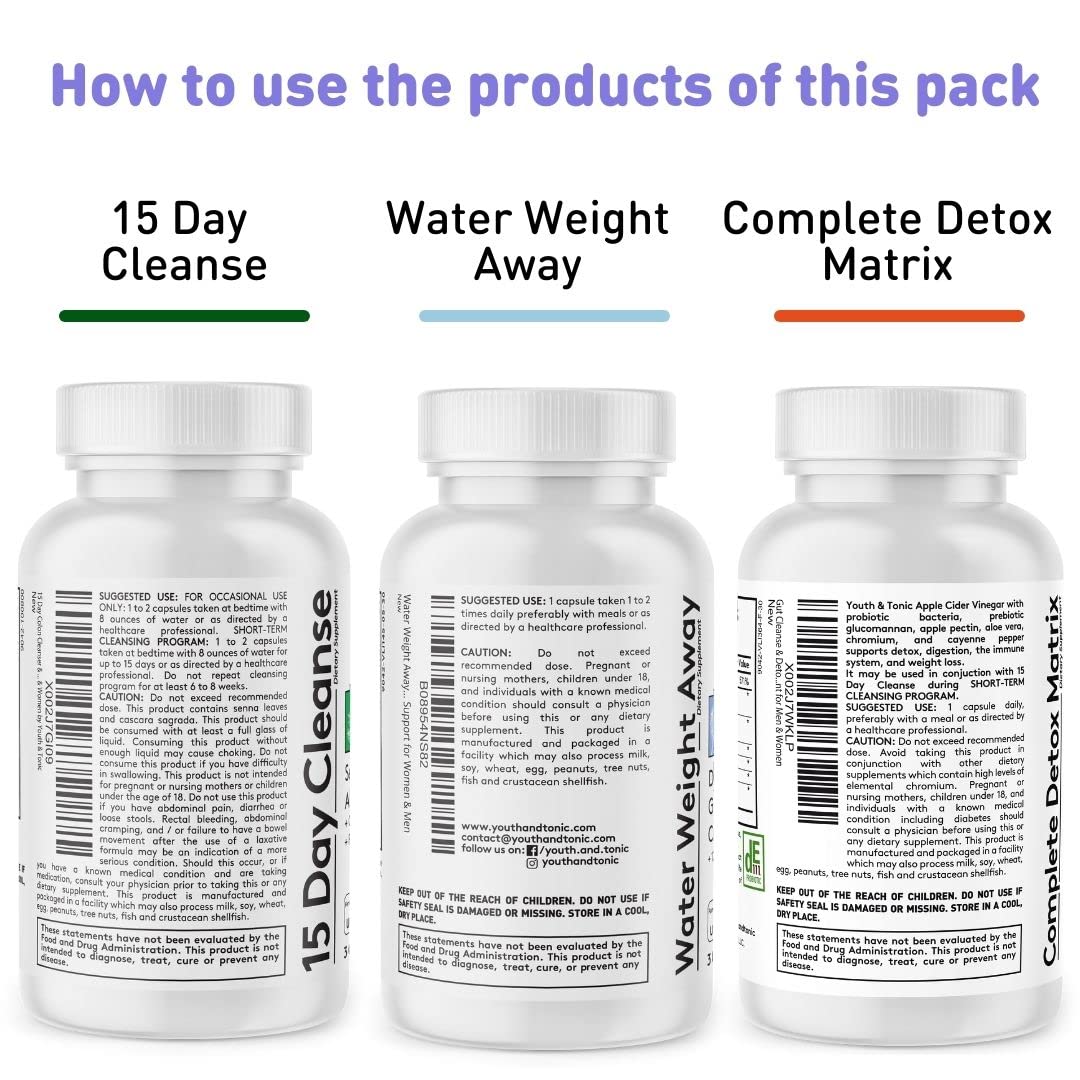 Youth & Tonic Complete Body Detox for Cleanse, Normal Acidity Gut Level and Water Youth & TonicUS supplements