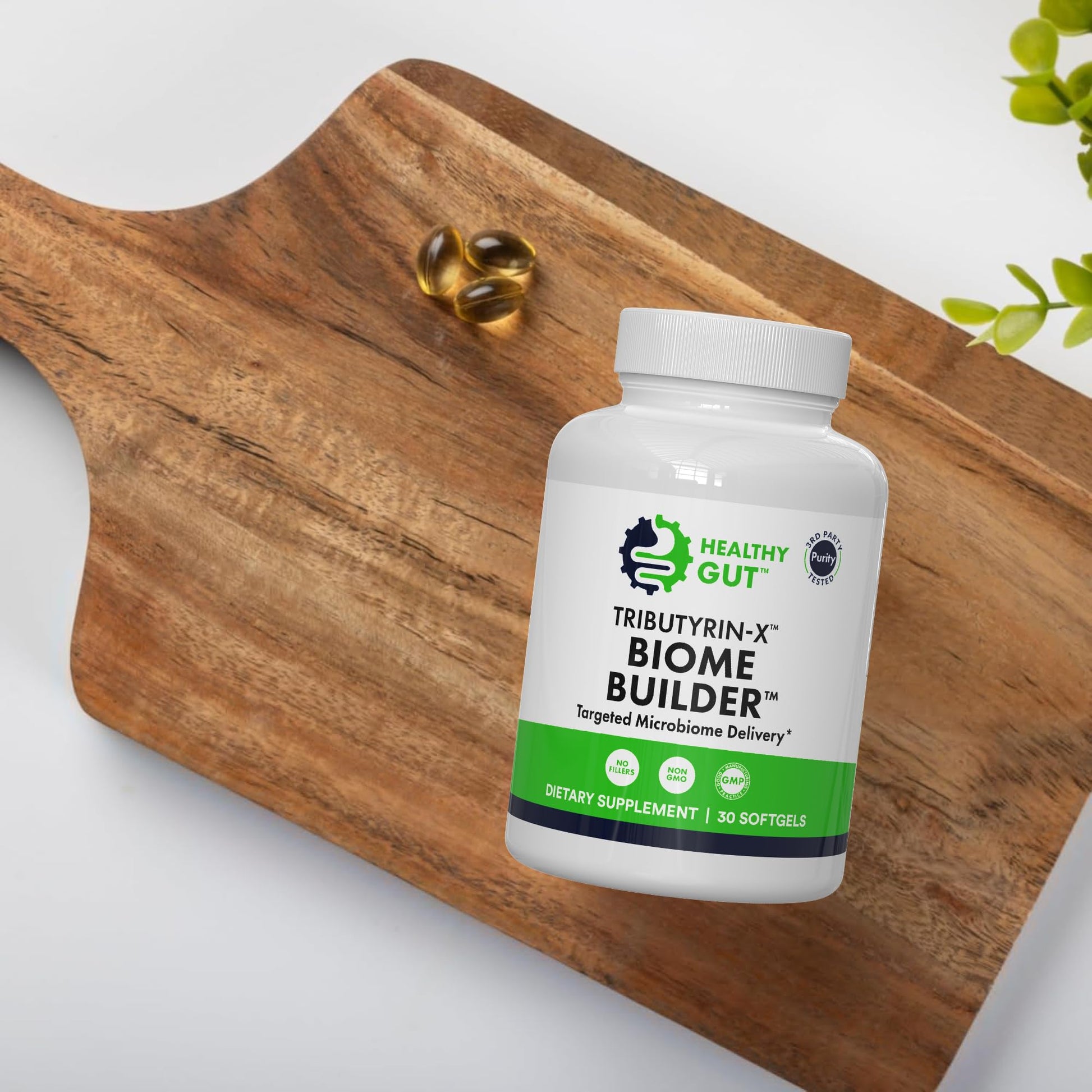 Healthy Gut Tributyrin-X | Most Bioavailable Butyrate Postbiotic for Gut Health & Leaky Gut Support | 99% Pure w/Zero Odor | 30 Softgels Healthy GutAu supplements