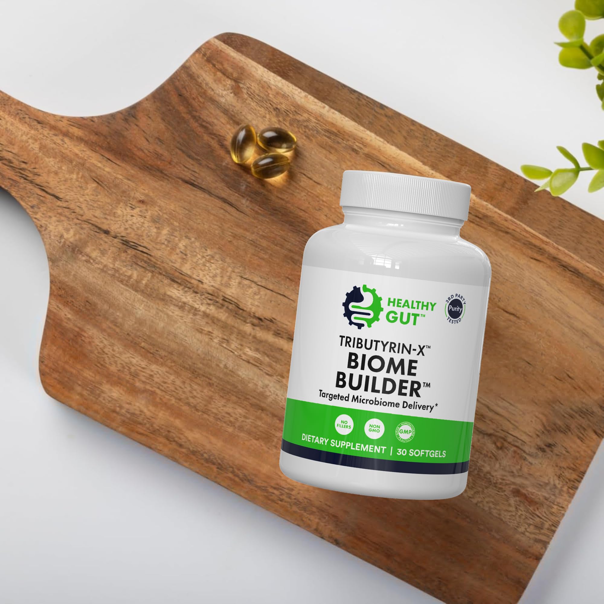 Healthy Gut Tributyrin-X | Most Bioavailable Butyrate Postbiotic for Gut Health & Leaky Gut Support | 99% Pure w/Zero Odor | 30 Softgels Healthy GutAu supplements