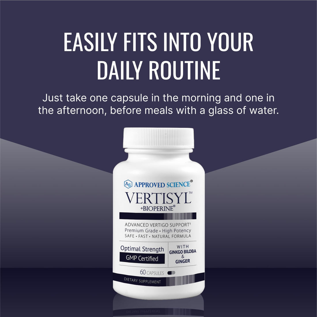 Approved Science VertiSyl - Ginkgo Biloba, Ginger, Vitamin D3, BioPerine - 60 Capsules - 1 Month Supply Approved ScienceAu supplements