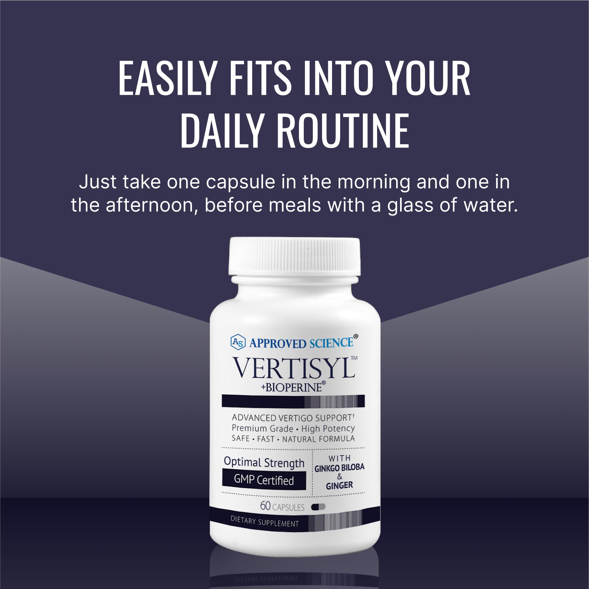 Approved Science VertiSyl - Ginkgo Biloba, Ginger, Vitamin D3, BioPerine - 60 Capsules - 1 Month Supply Approved ScienceAu supplements
