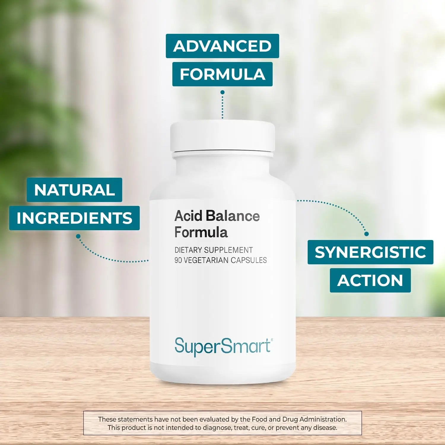 Supersmart Acid Balance Formula (Advanced Complex) - with Zinc L-Carnosine, Slippery Elm Extract, Licorice Root | Non-GMO & Gluten Free - 90 Vegetarian Capsules Supersmartnz supplements