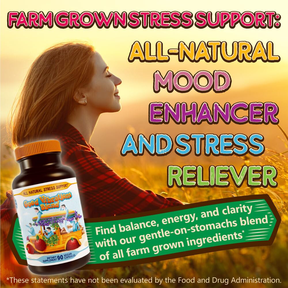 Hippie Farms Stress, Mood, Energy Support - Ashwagandha Root, Lion's Mane & More - Good Vibrations Blend Hippie FarmsAu supplements