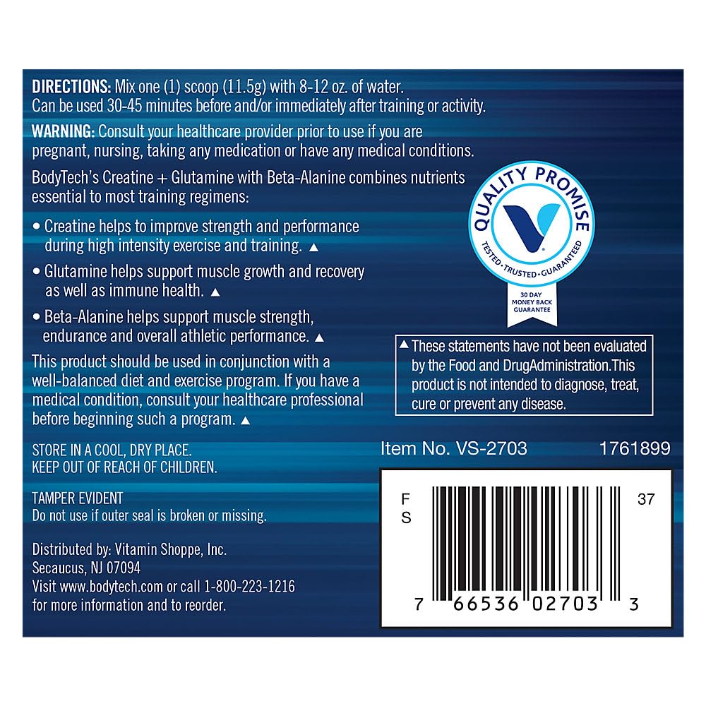 BodyTeach Creatine and Glutamine with Beta Alanine Fruit Punch - Supports Muscle Growth BODYTECHAu supplements
